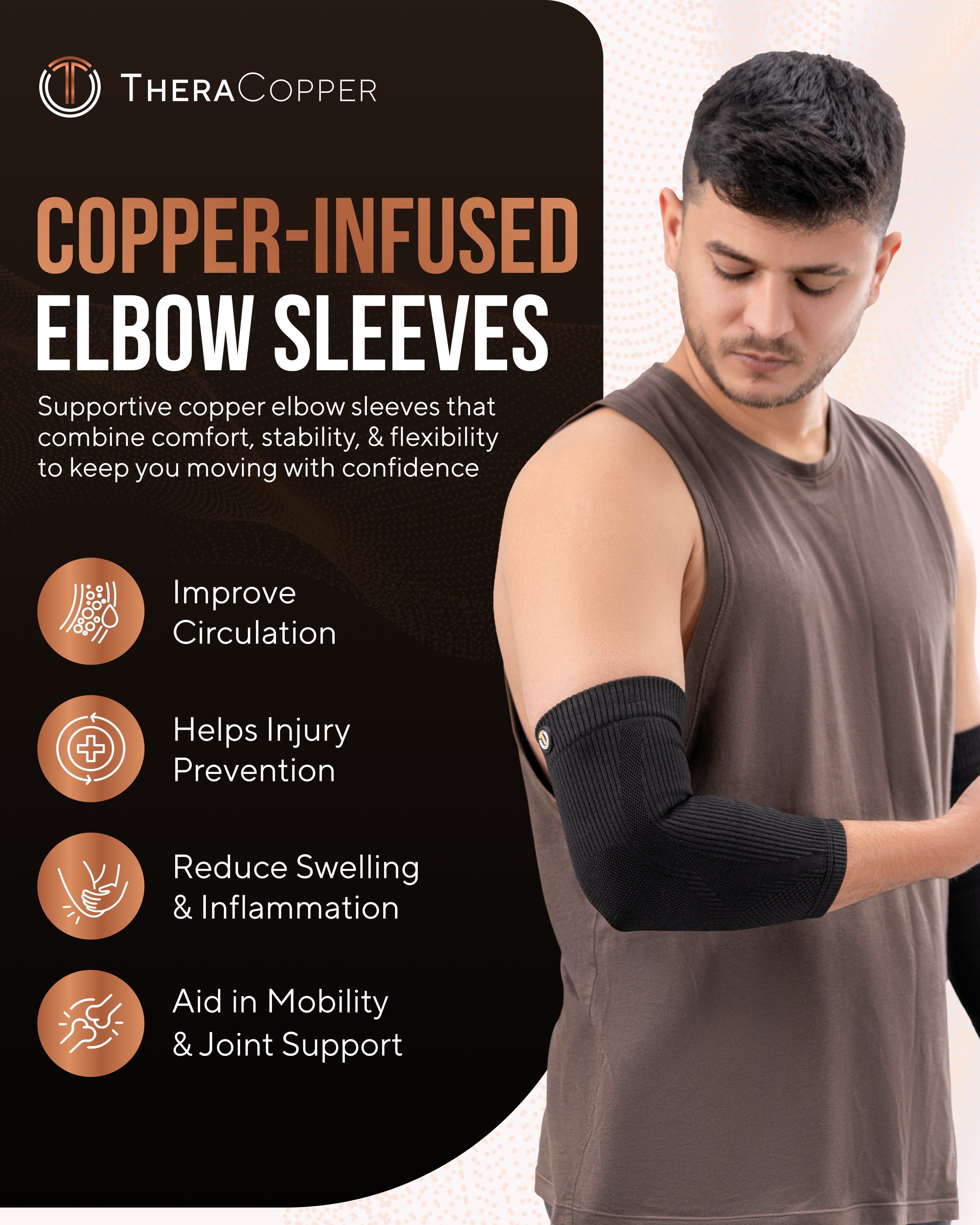 Copper Compression Elbow Sleeves (2 Pack)