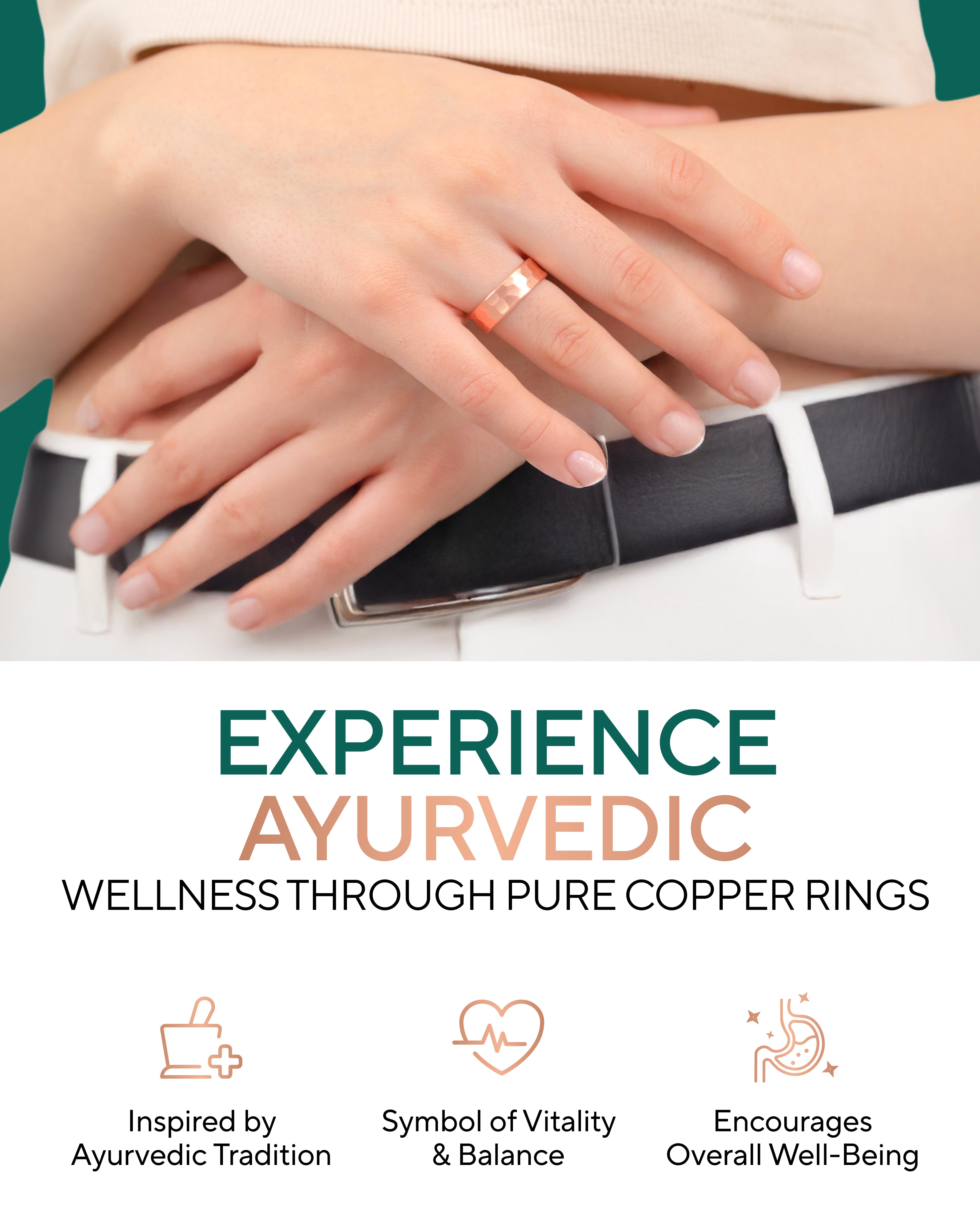 Pure Copper Rings – Hammered (6mm)