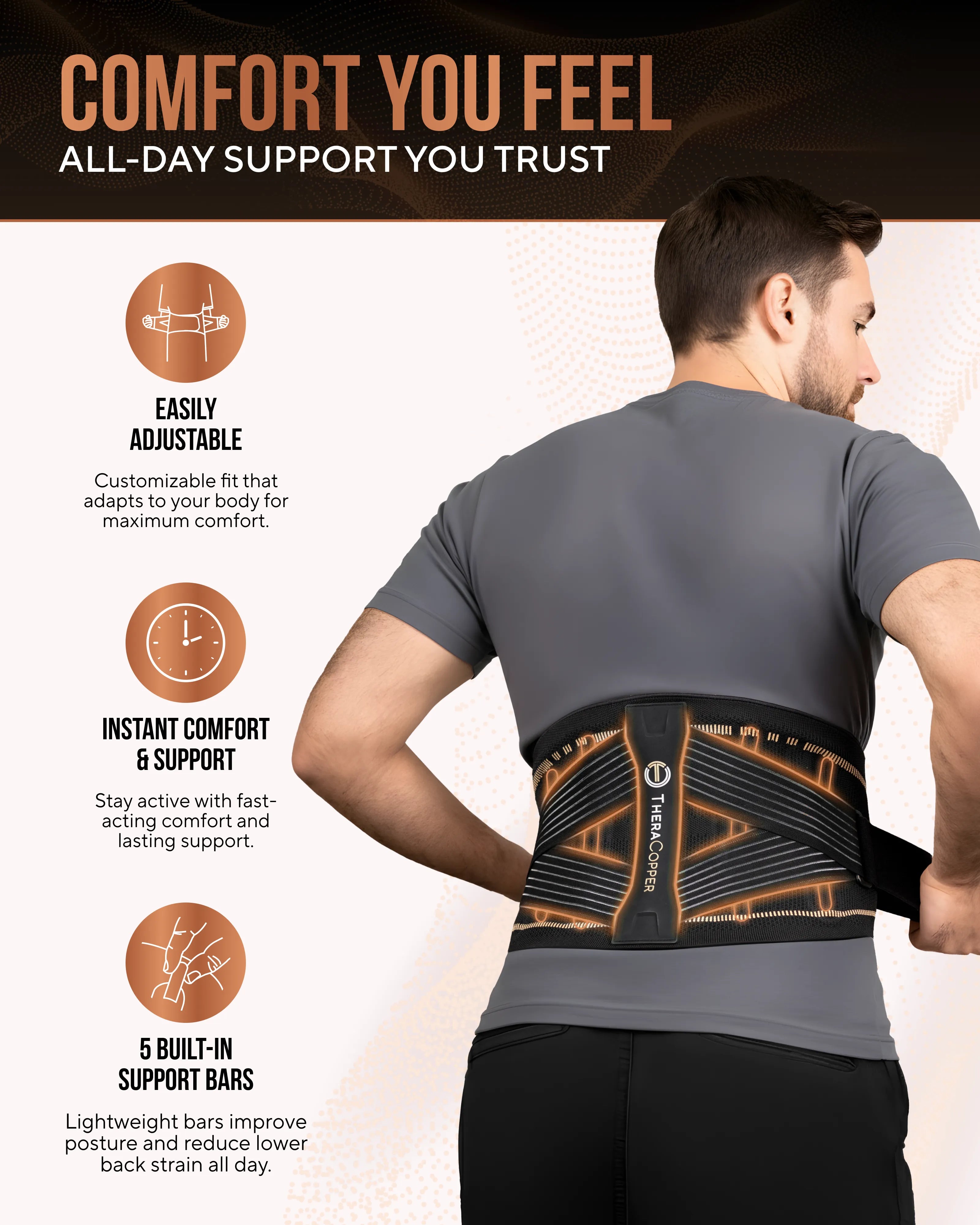 Copper Compression Lower Back Brace