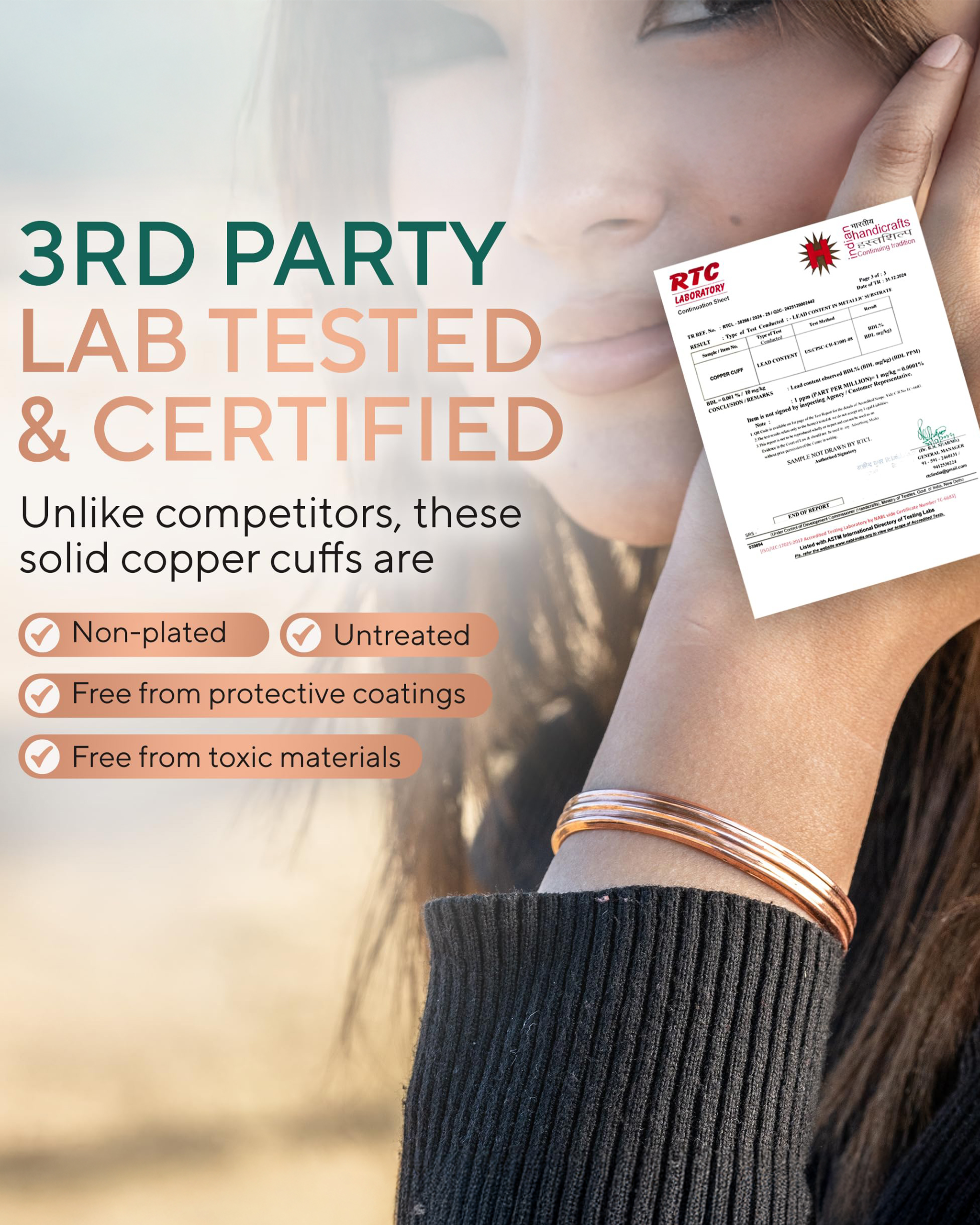 Pure Copper Cuff Bracelet – Tier