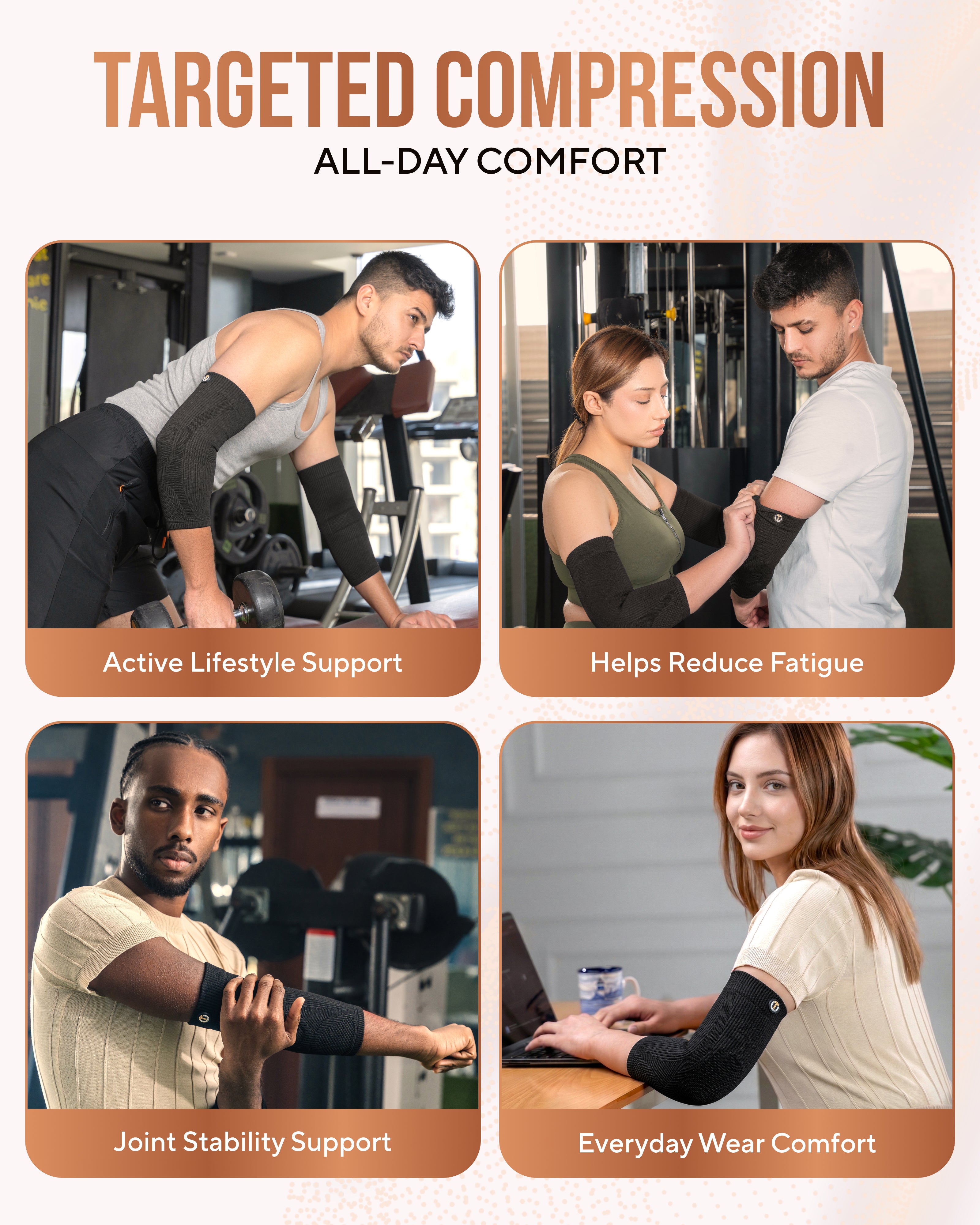 Copper Compression Elbow Sleeves (2 Pack)