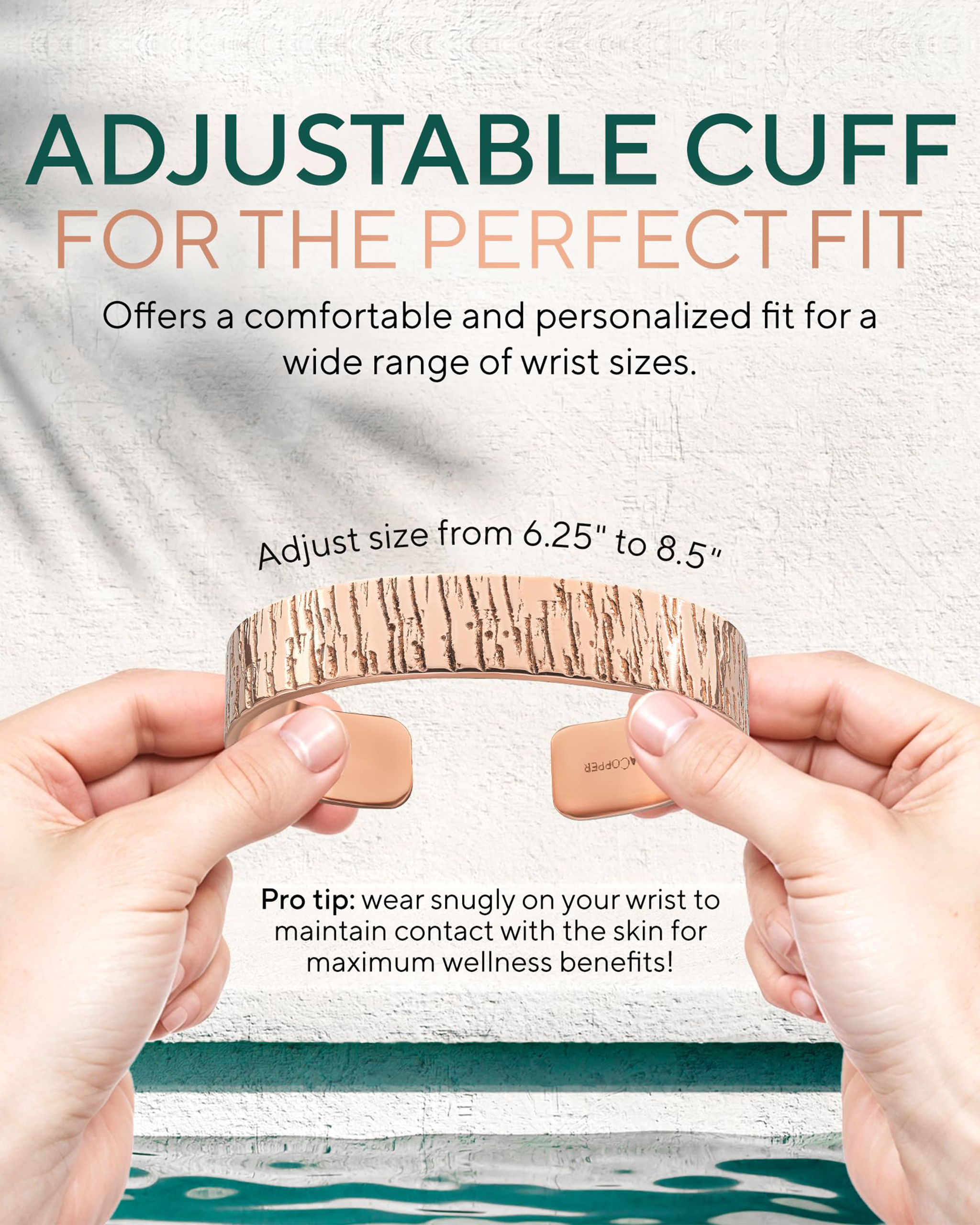 Pure Copper Cuff Bracelet – Timber