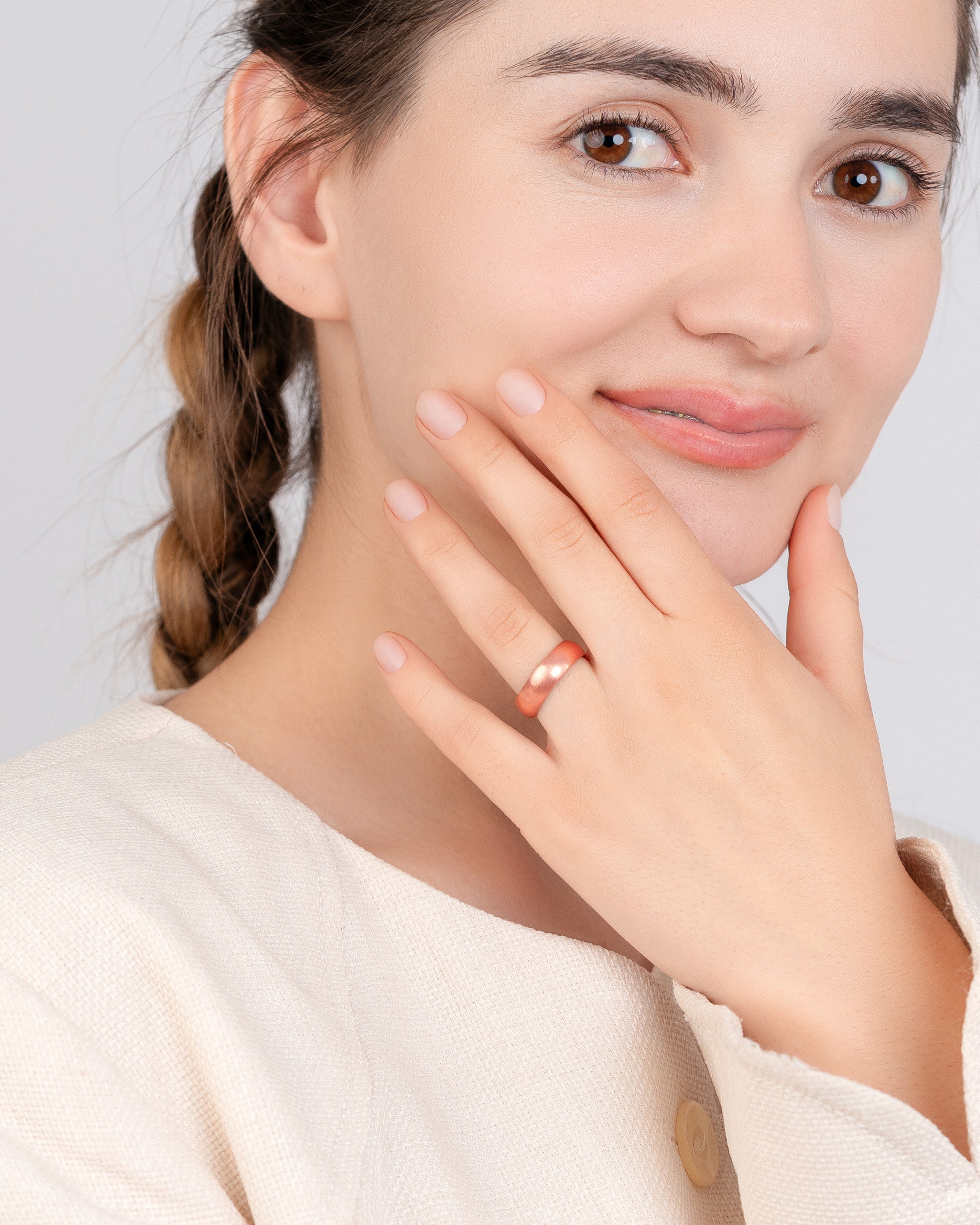 Pure Copper Rings Set - Domed (6mm)