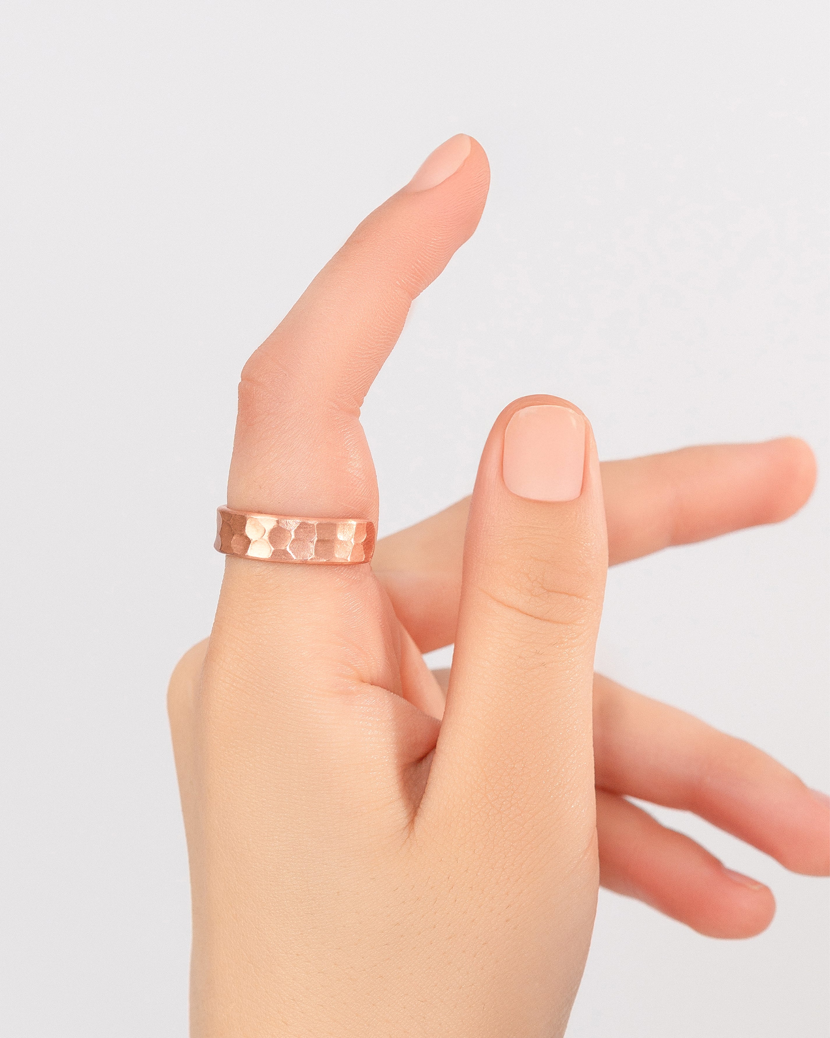 Pure Copper Rings – Hammered (6mm)