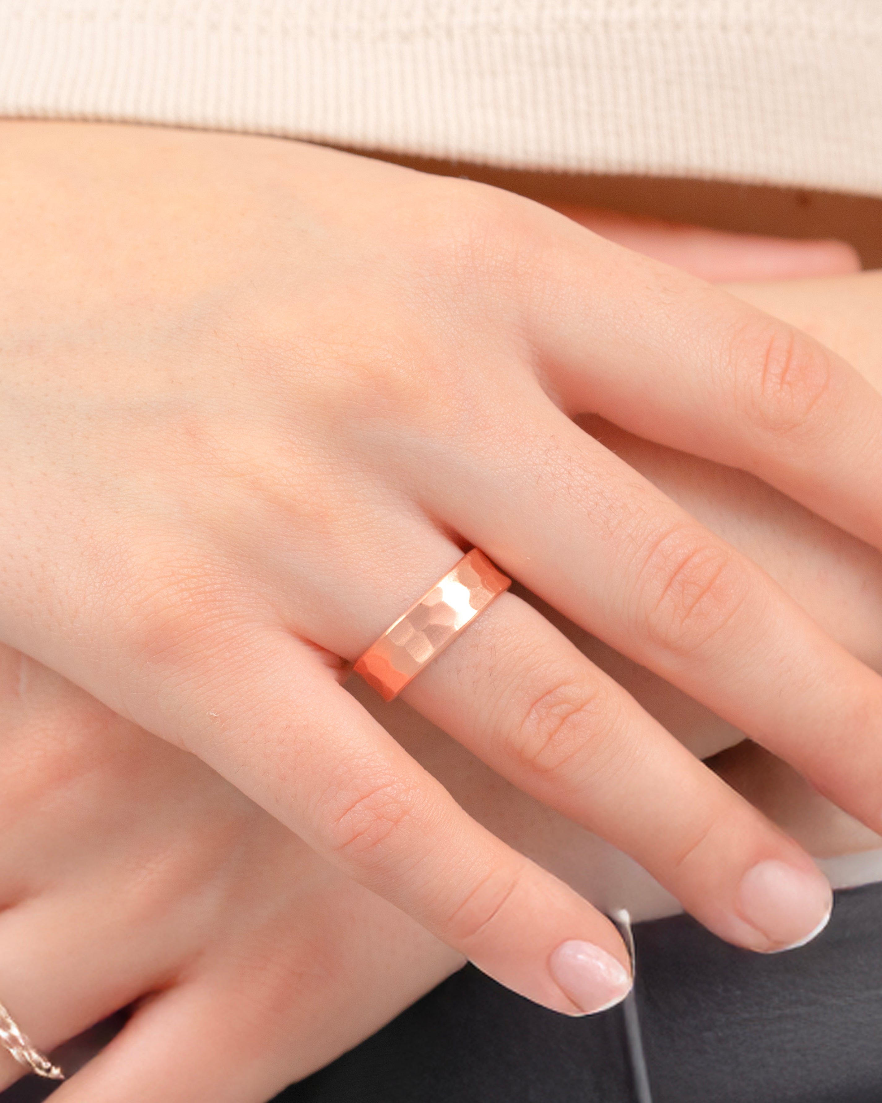 Pure Copper Rings – Hammered (6mm)