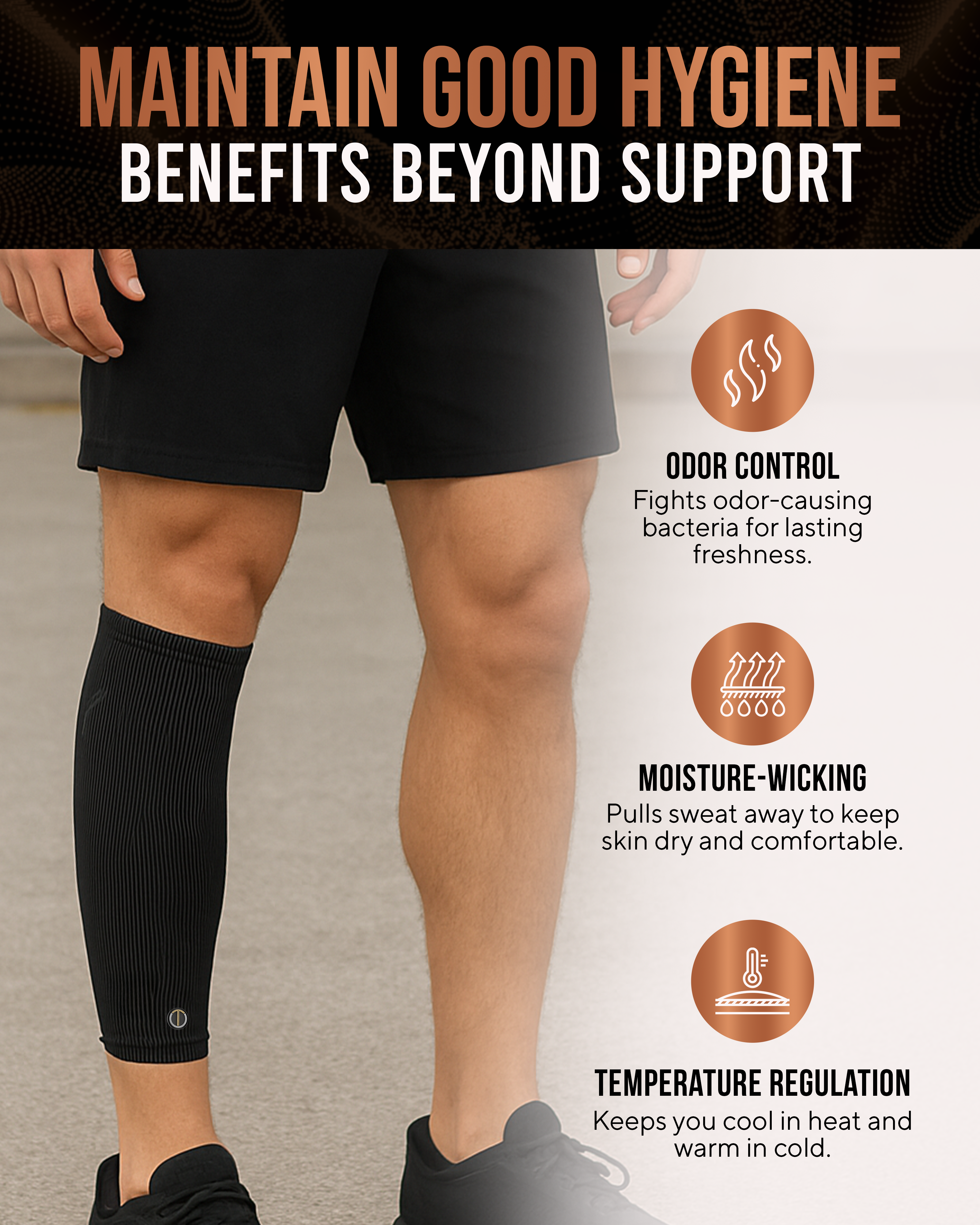 Copper Calf Compression Sleeves (2 Pack)