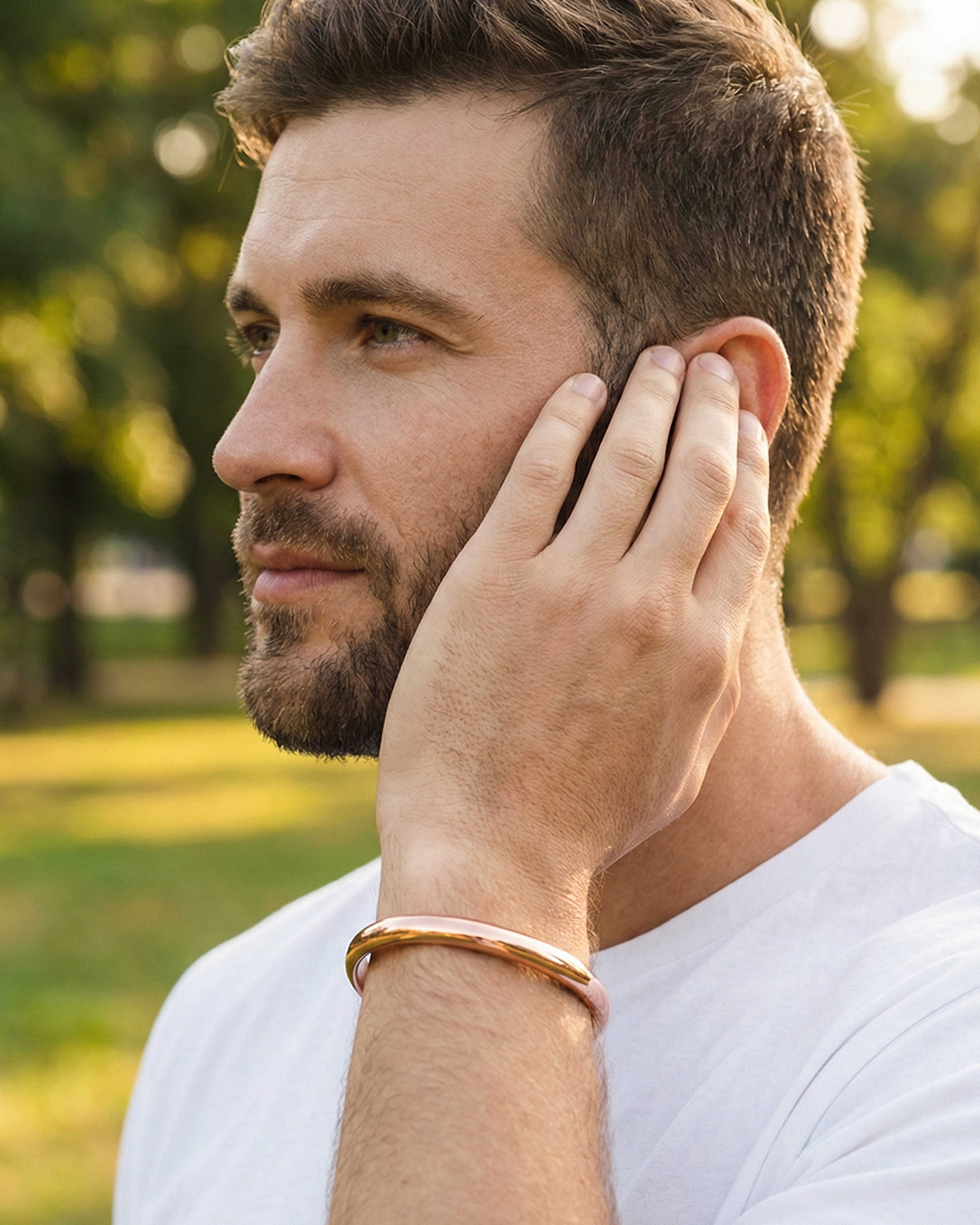 Pure Copper Cuff Bracelet Duo – Barrel & Distressed