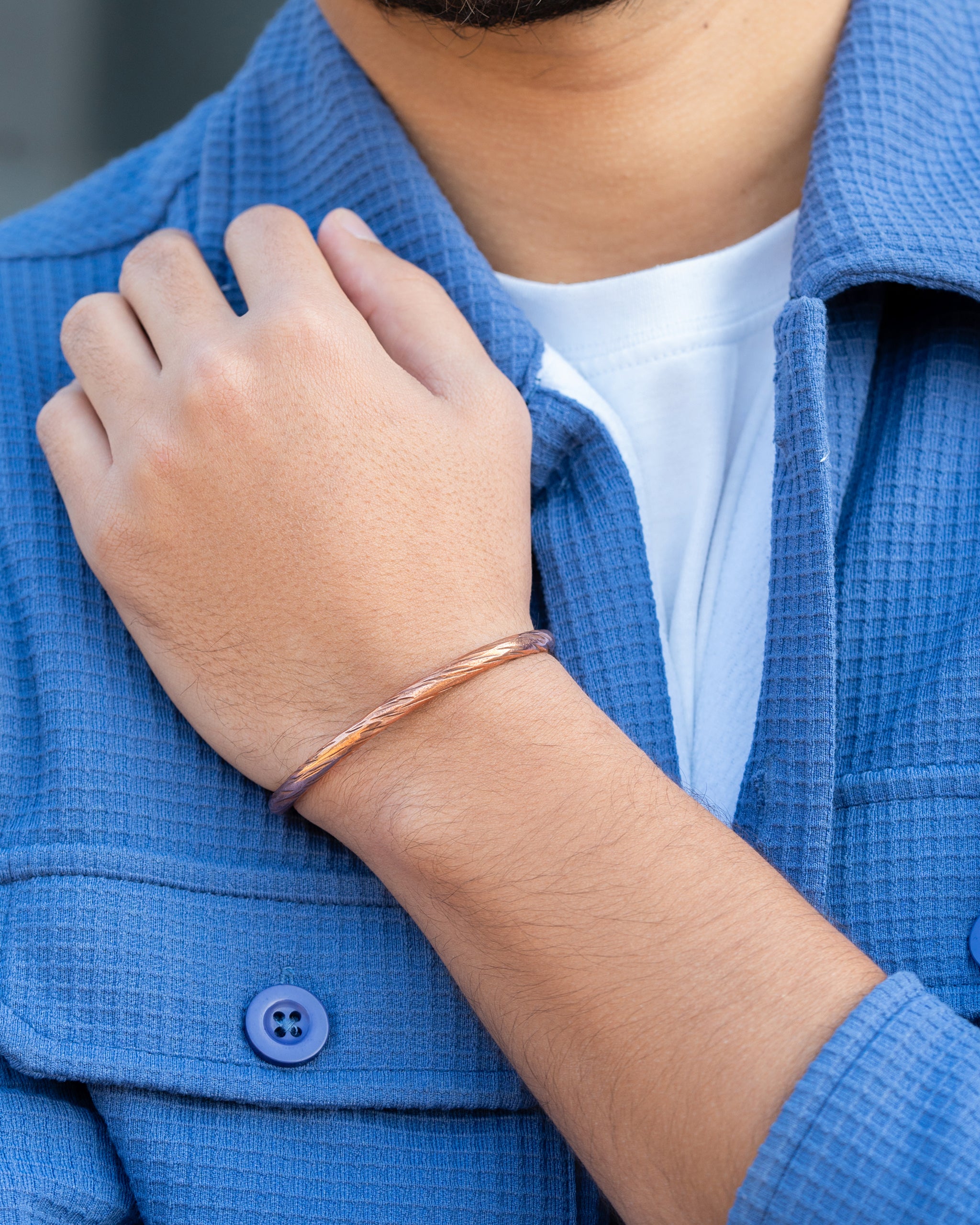 Pure Copper Cuff Bracelet – Distressed