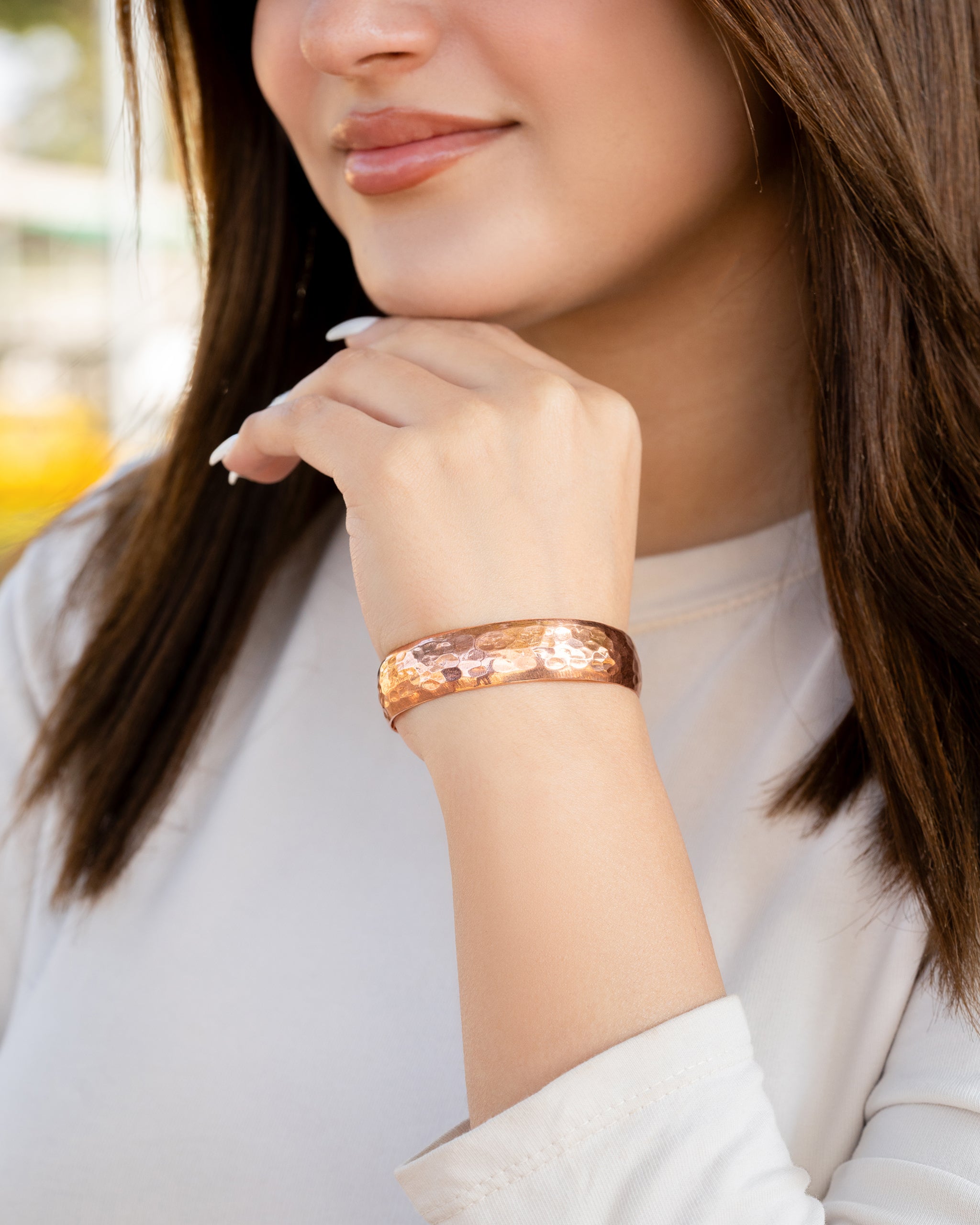 Pure Copper Cuff Bracelet – Hammered