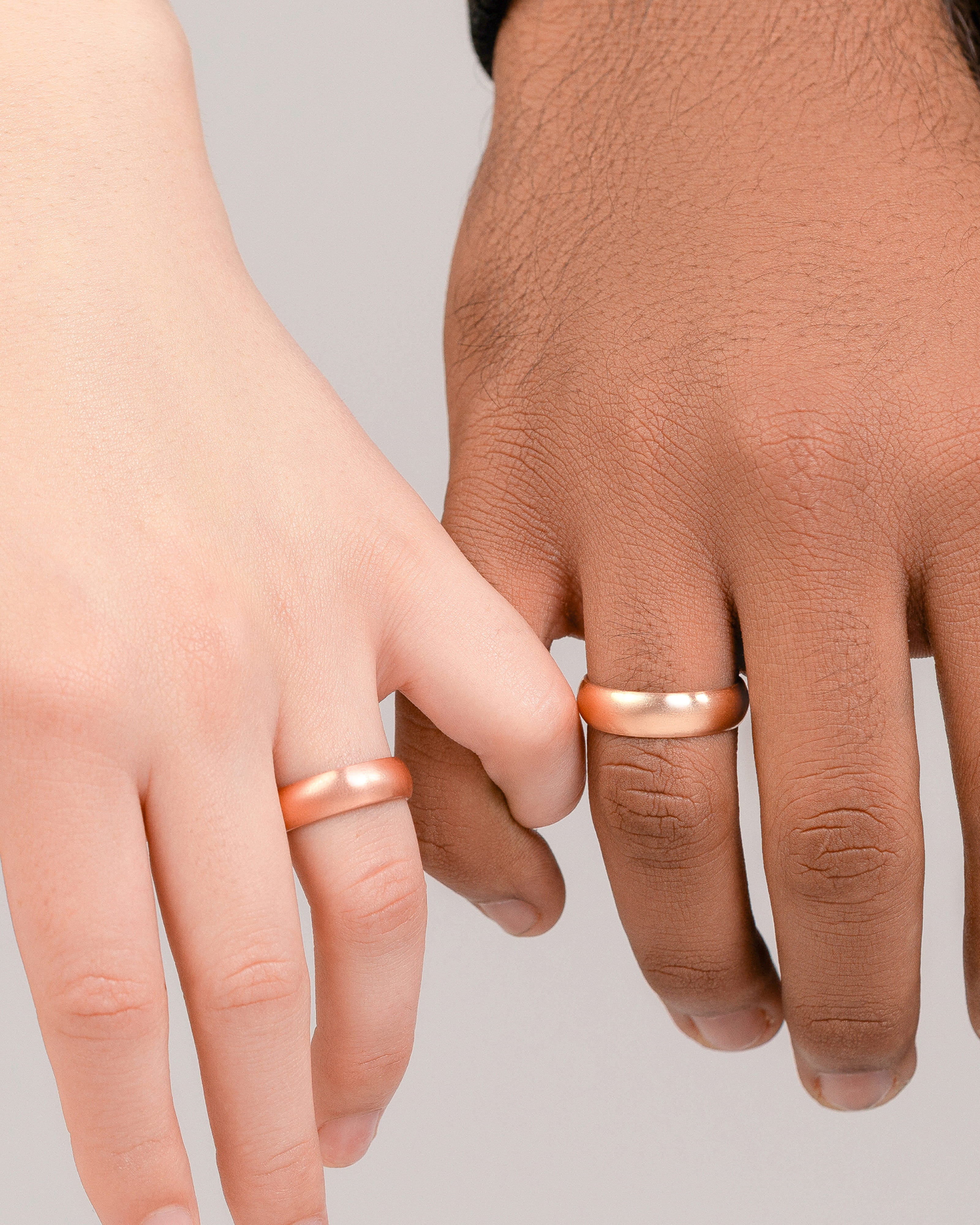Pure Copper Cuff Bracelet & Ring Duo – Plan & Domed (6mm)