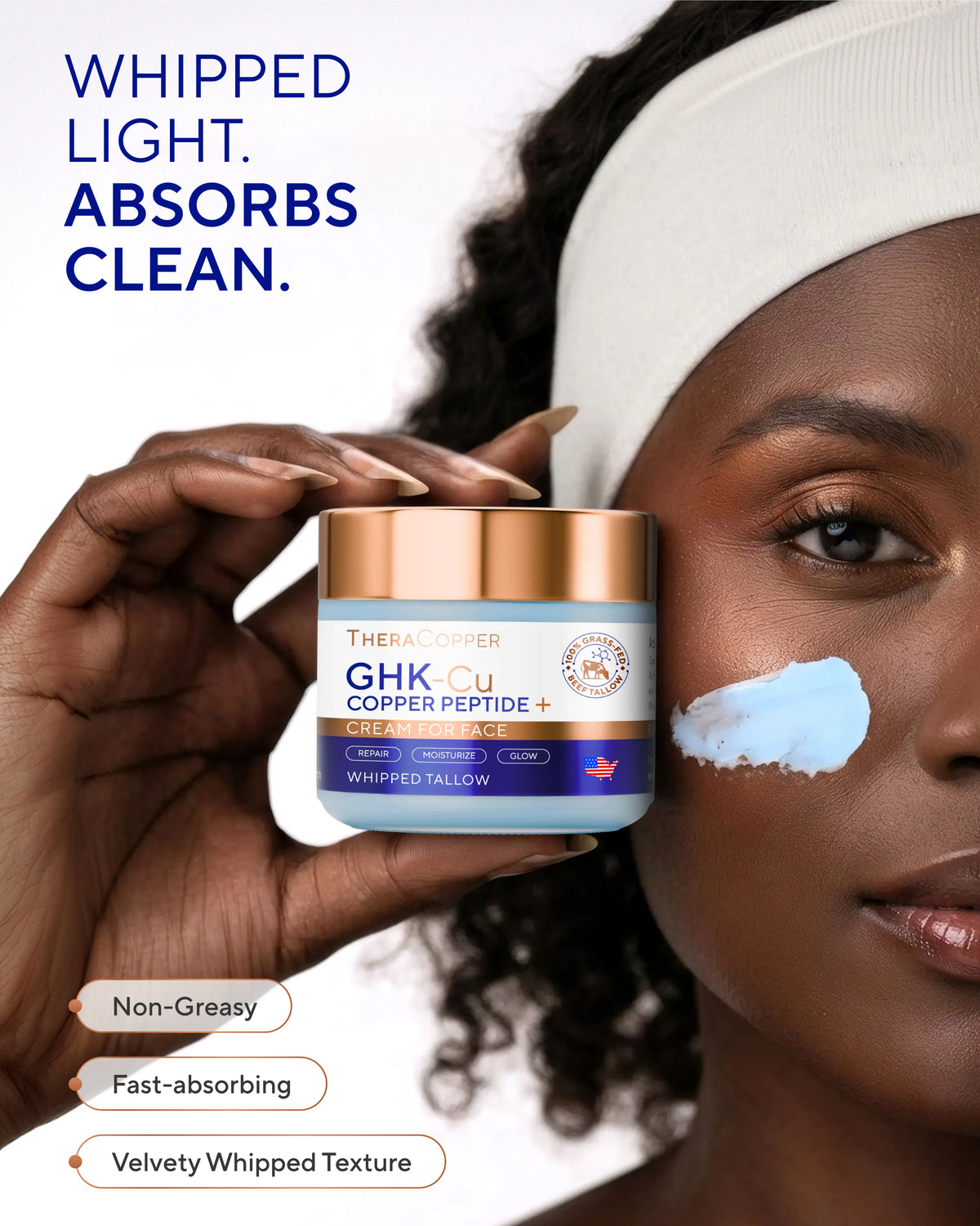 GHK-Cu Copper Peptide Face Cream (Beef Tallow Moisturizer)