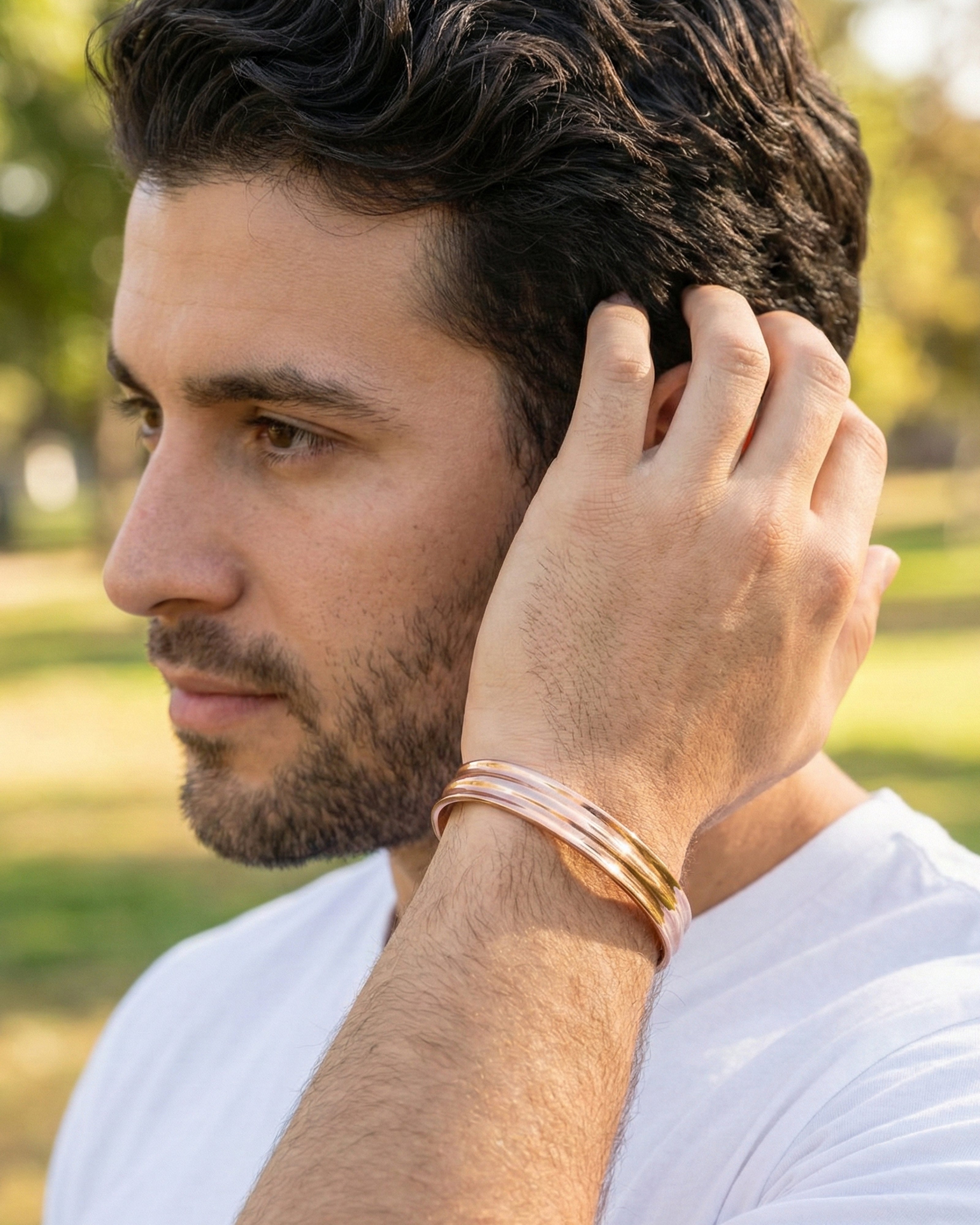 Pure Copper Cuff Bracelet Duo – Tier & Plain