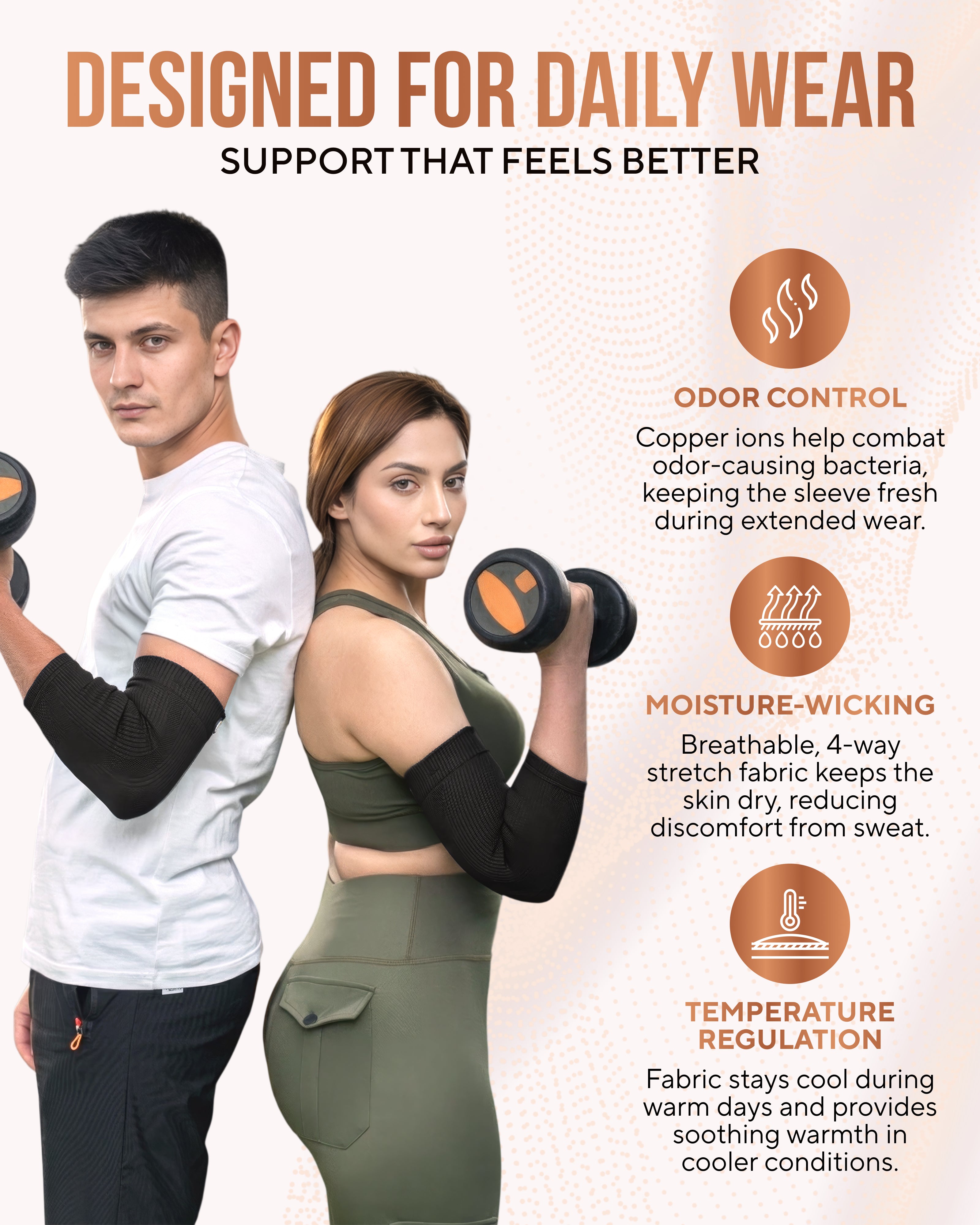 Copper Compression Elbow Sleeves (2 Pack)
