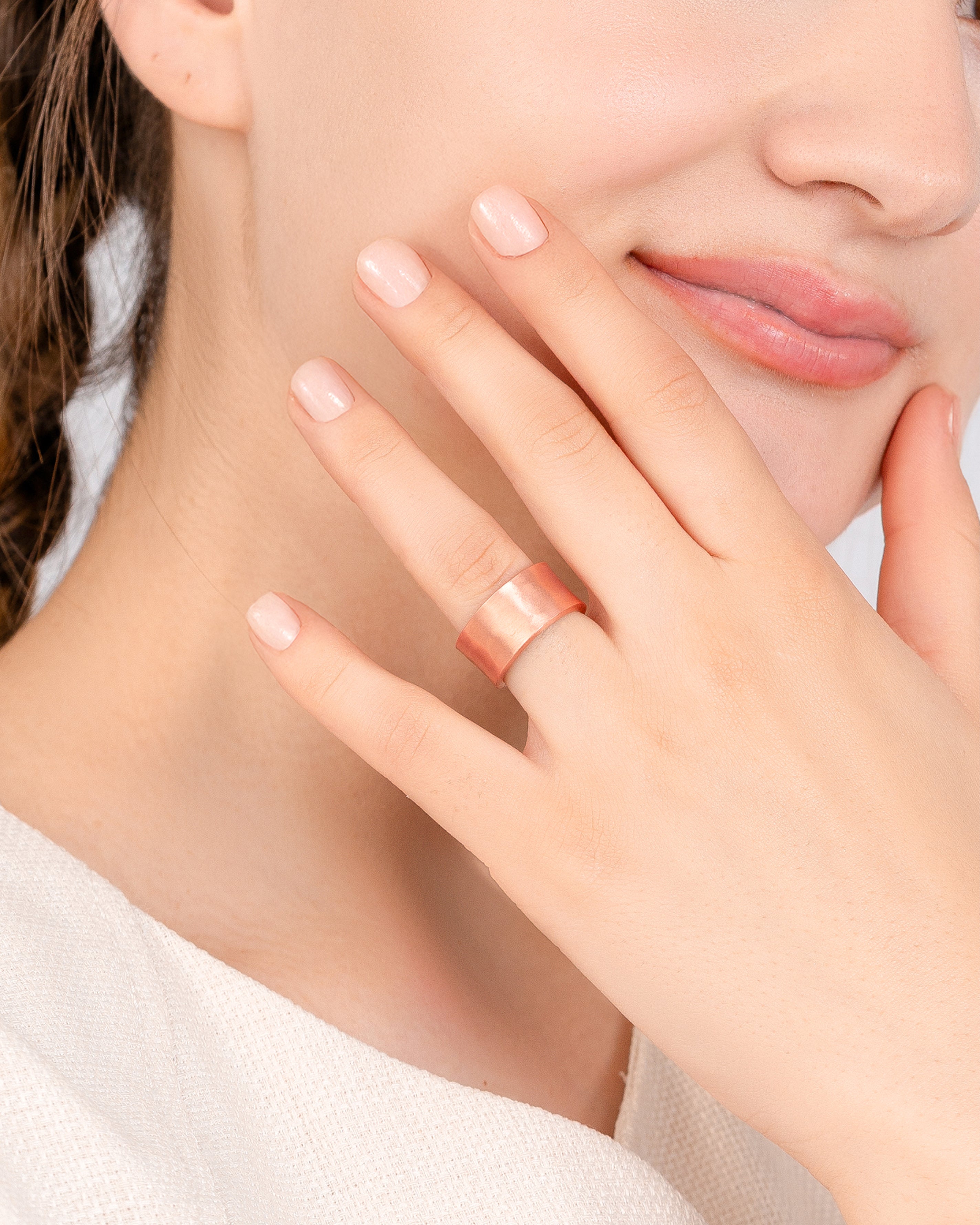 Pure Copper Rings – Hammered (10mm)