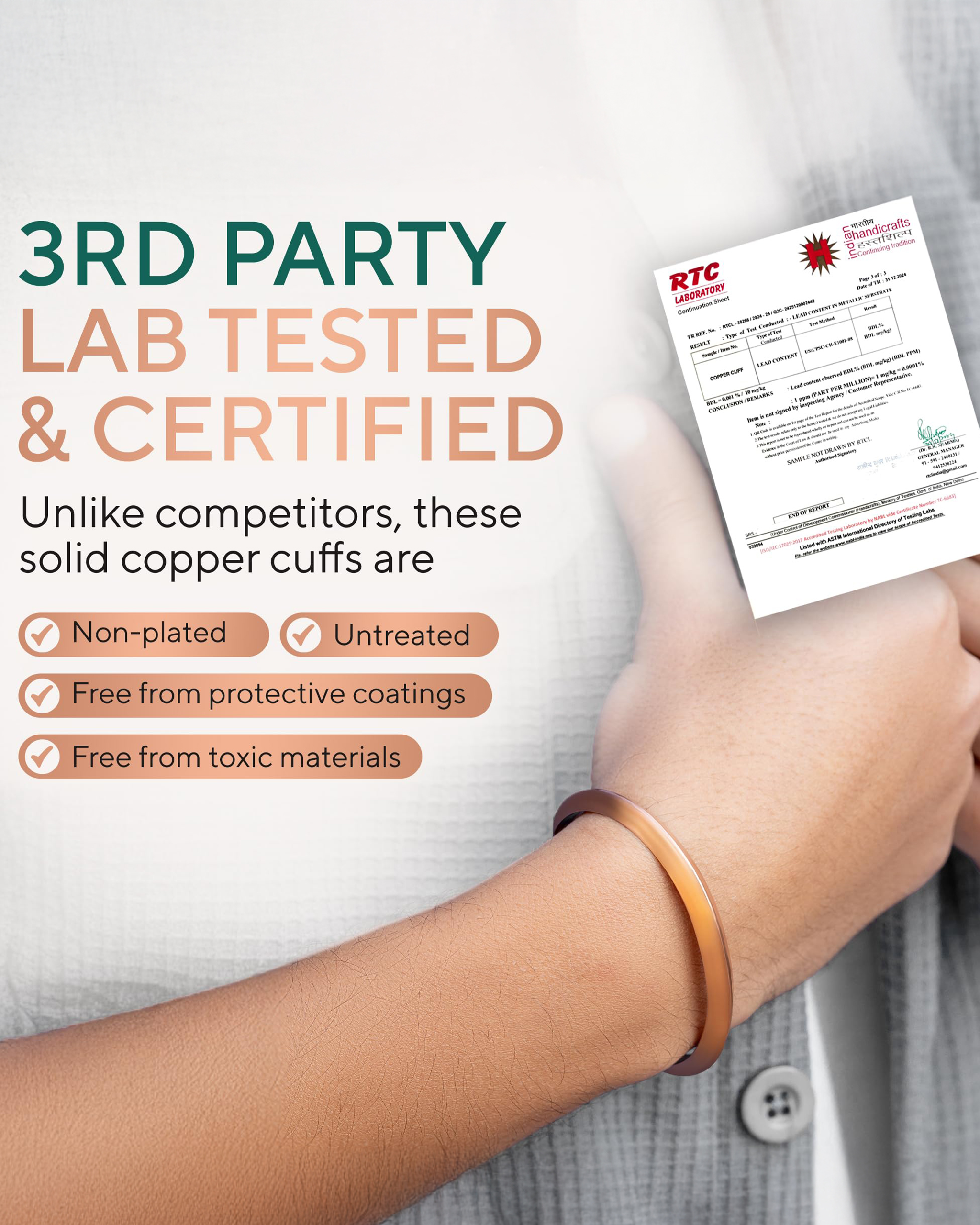 Pure Copper Cuff Bracelet – Prism