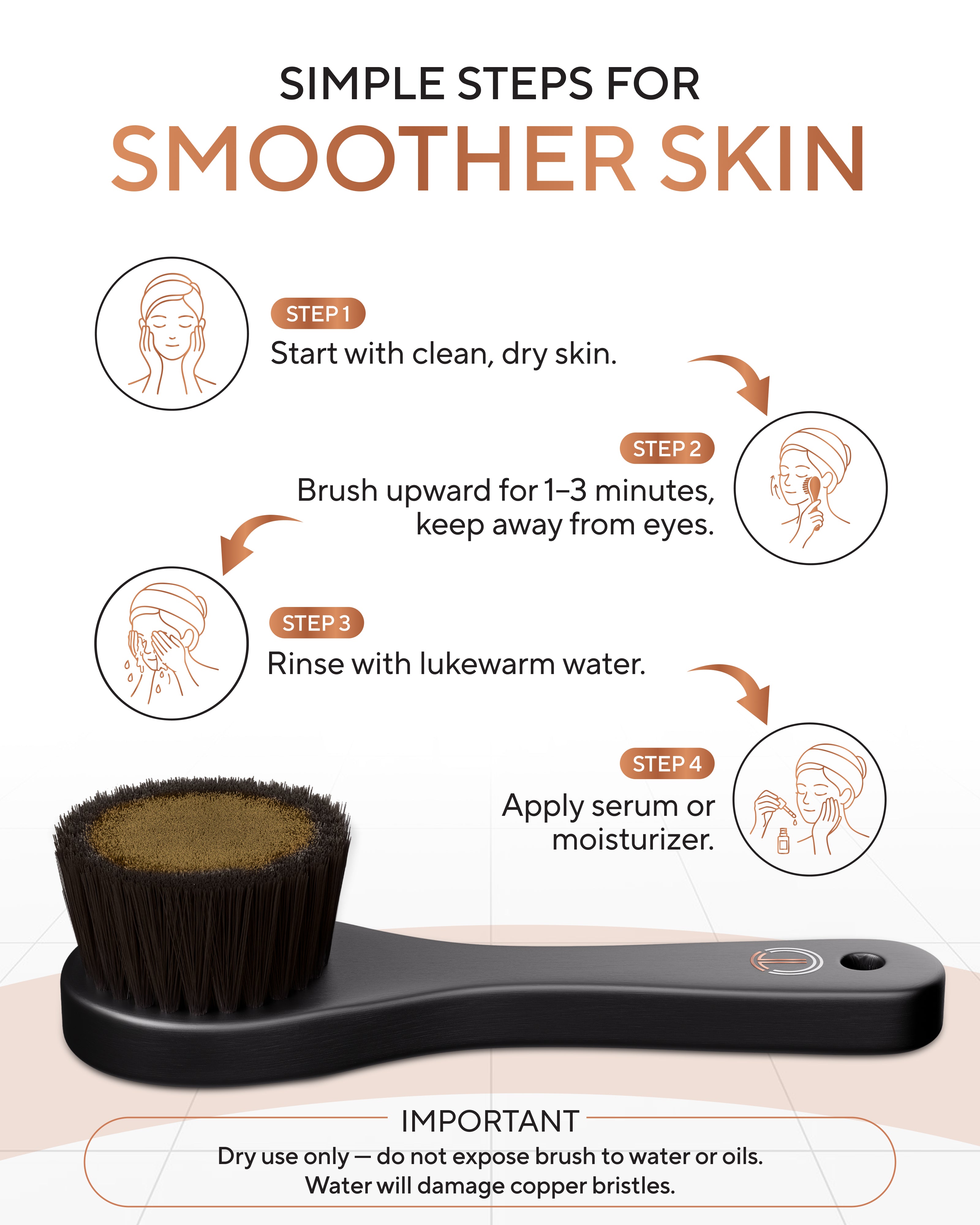 Copper Dry Facial Brush