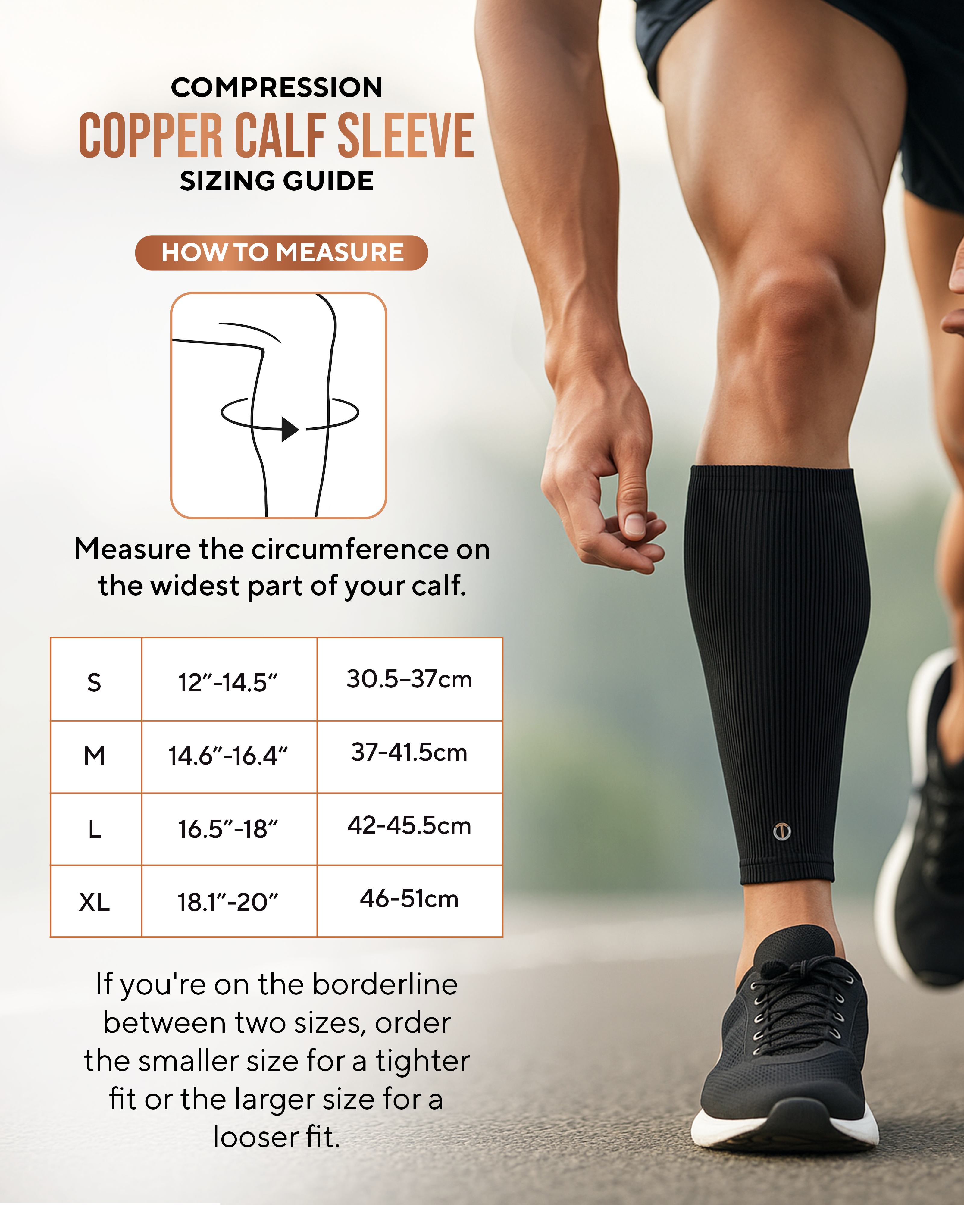 Copper Calf Compression Sleeves (2 Pack)