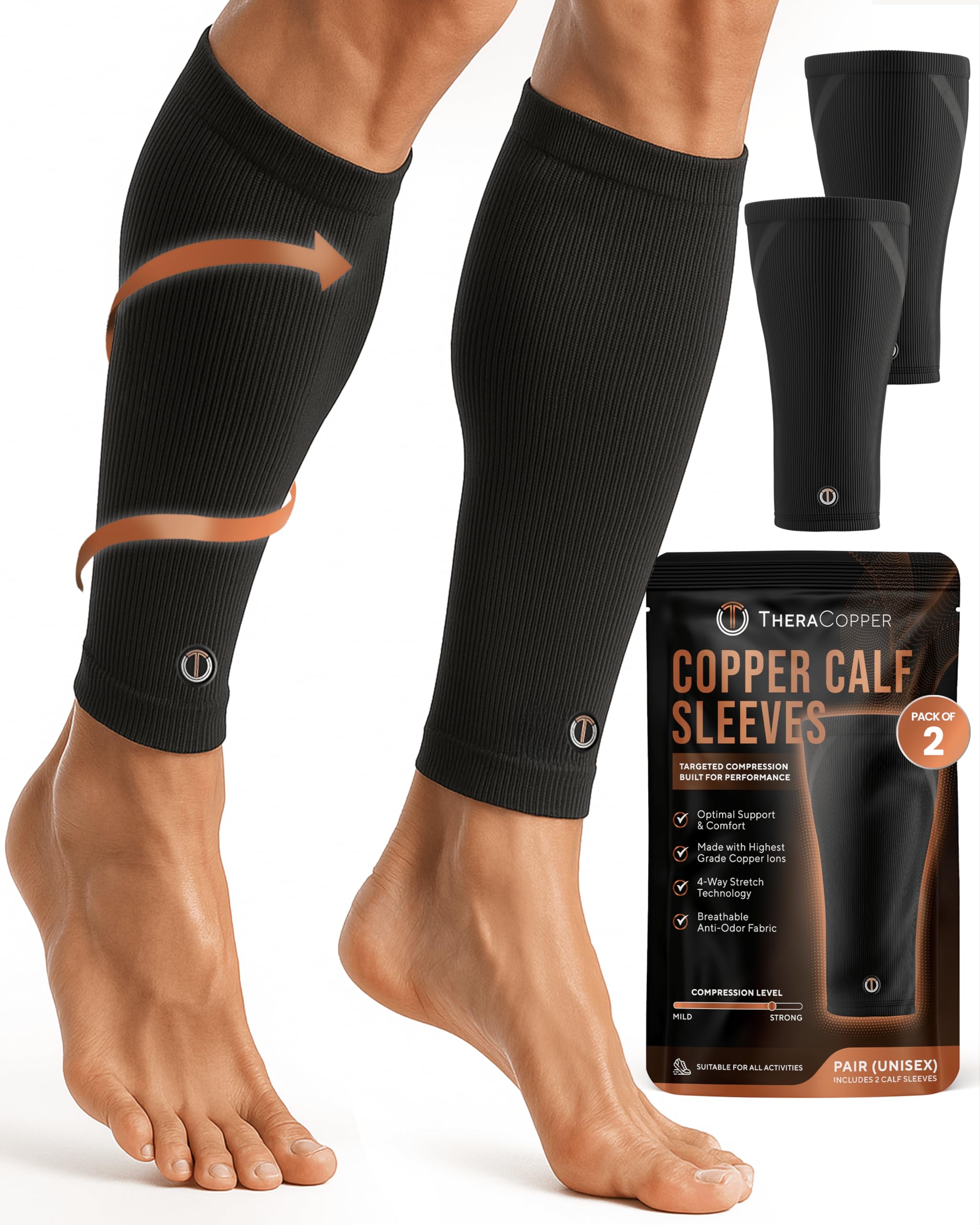 Copper Calf Compression Sleeves (2 Pack)
