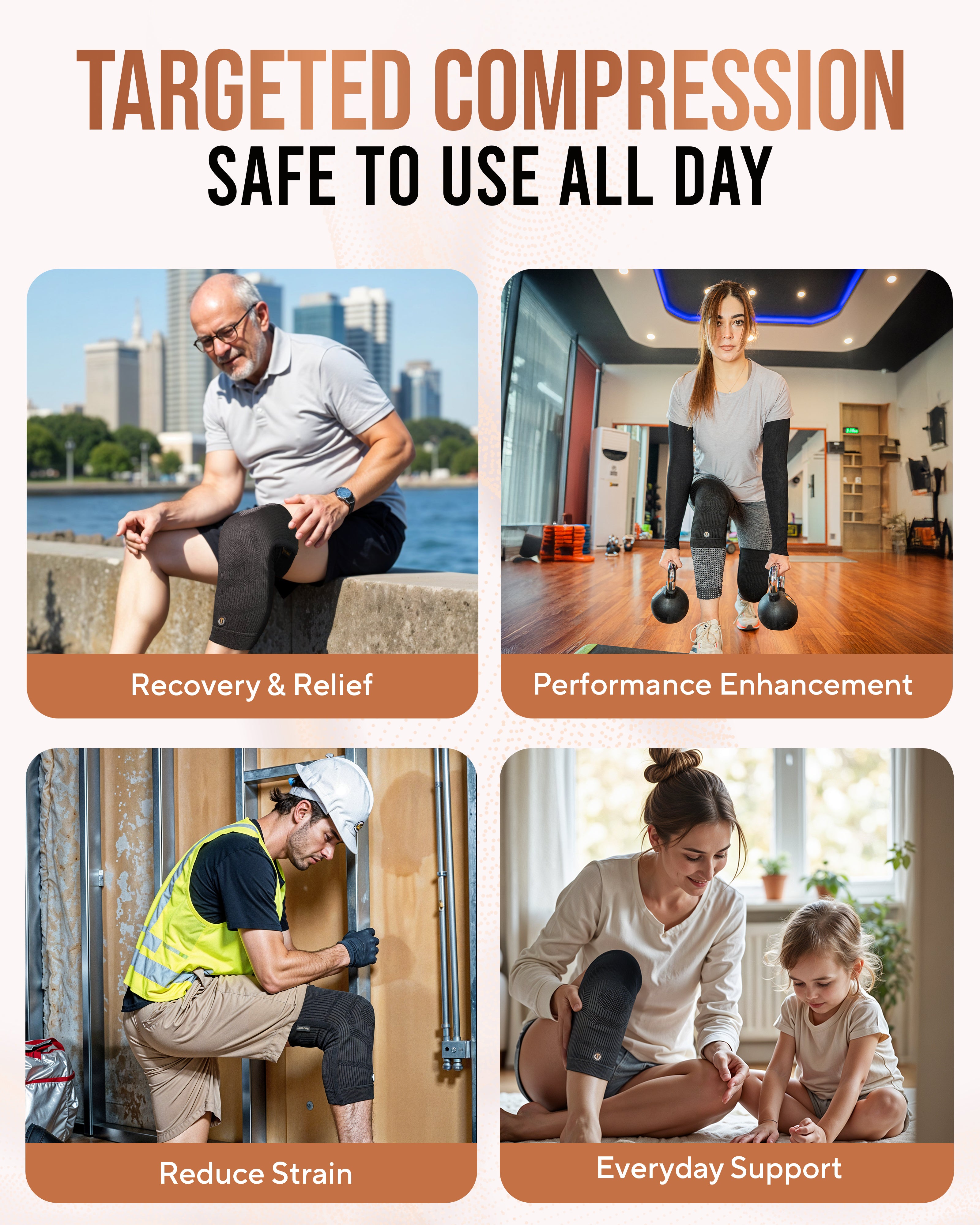 Copper Compression Knee Sleeves (2 Pack)