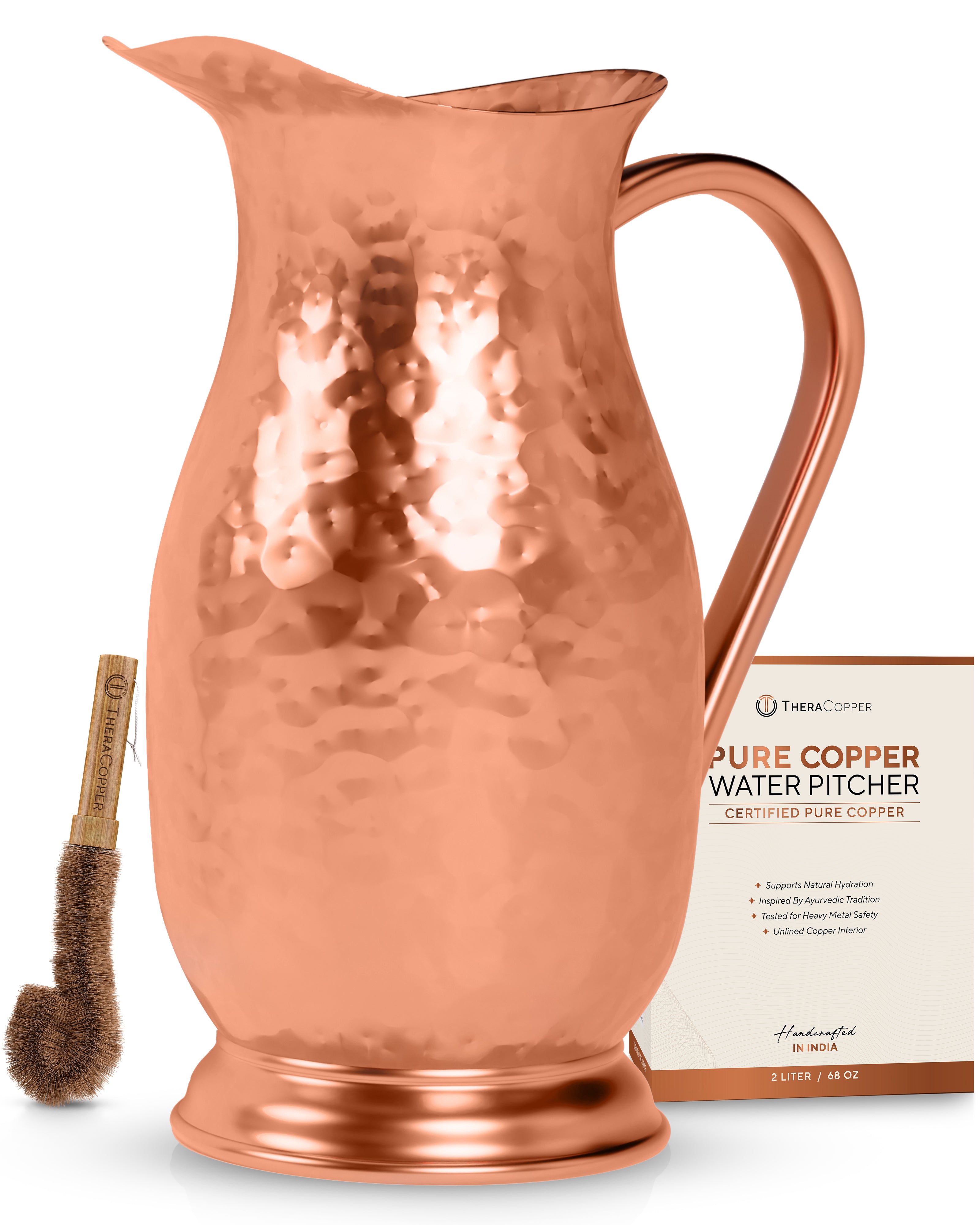 Copper Pitcher - Mughlai Jug (Hammered)